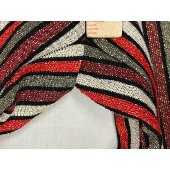 Anthropologie Pleione Wide Leg Stripe Cropped Pant Sparkle Elastic Waist 2X - Picture 4 of 11